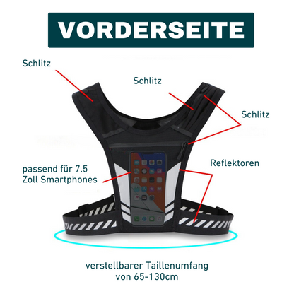 Reflektierende Laufweste – Sichtbar. Leicht. Alles griffbereit.