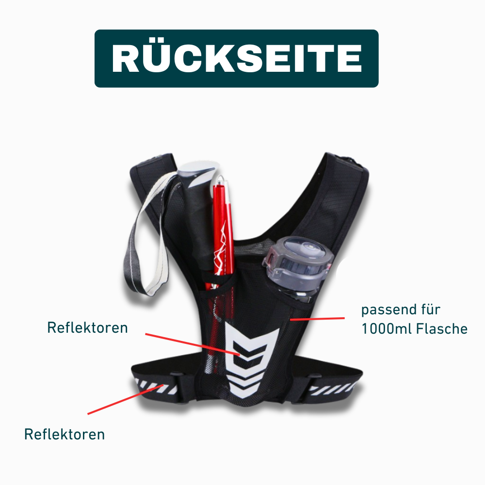 Reflektierende Laufweste – Sichtbar. Leicht. Alles griffbereit.