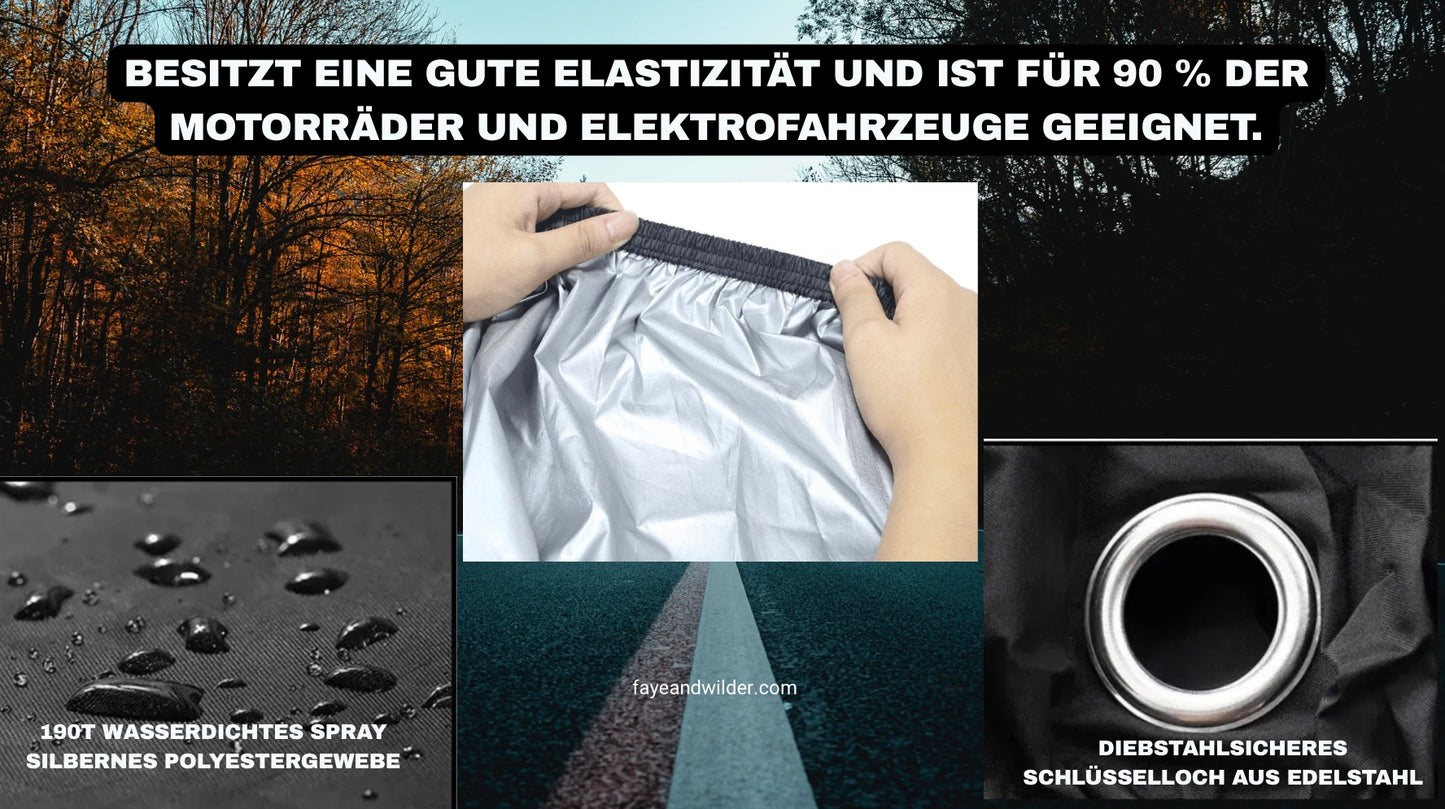 Motorradabdeckung - wasserdicht, ganzjährig, staubdicht, UV-Schutz, 190T, verschiedene Farben